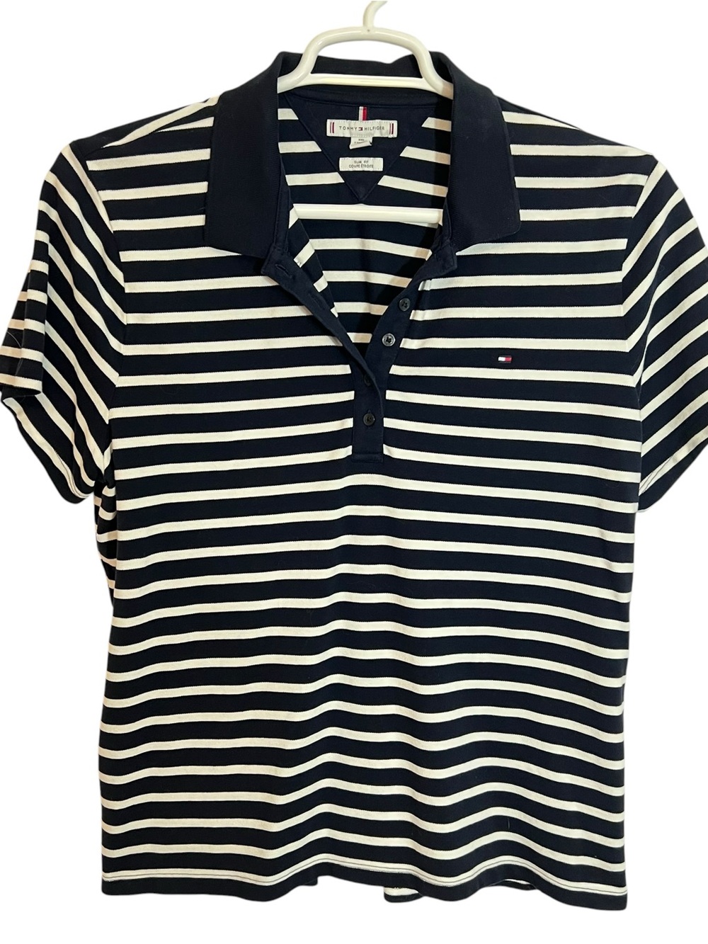 Tommy Hilfiger Slim Fit Polo Shirt Womens Size XXL Armpit Measurement 21”
